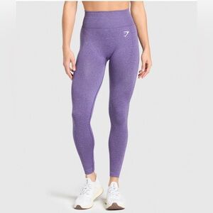NWOT: GymShark Vital Scoop Neck Functional Purple Marl Leggings (Size: Small)